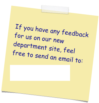 &#10;If you have any feedback for us on our new department site, feel free to send an email to:&#10; &#10;chris@chris.net.nz