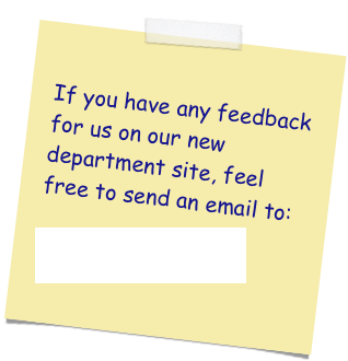  If you have any feedback for us on our new department site, feel free to send an email to: chris@chris.net.nz
